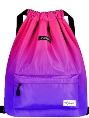 Risefit Waterproof Drawstring Gym Sackpack Sports Beach Backpack Travel Bag